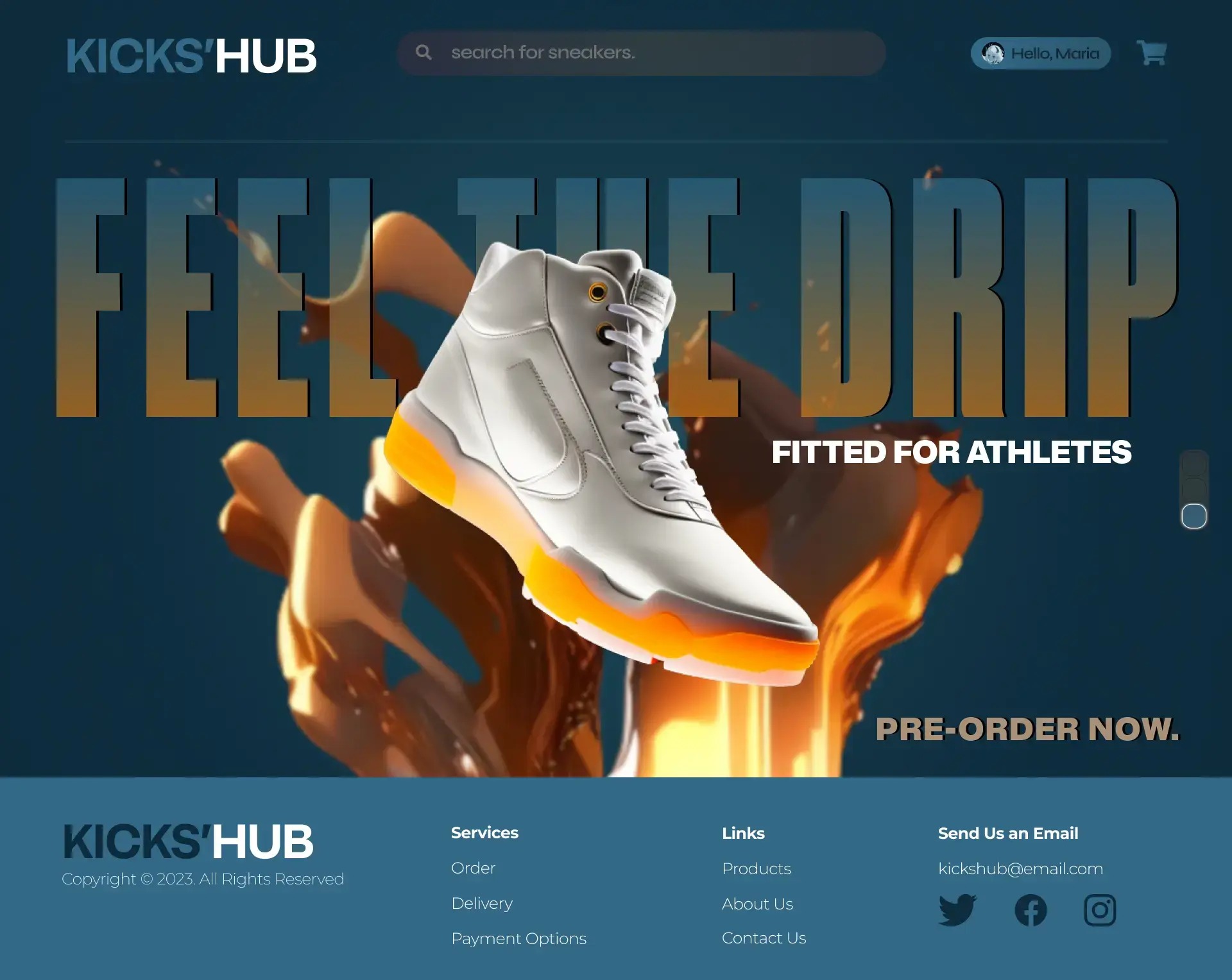 KICKS HUB Sneaker E-commerce Landing Page